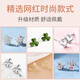 Lao Fengxiang light luxury sterling silver earrings for women 2025 new one-week earrings temperament high-end ladies birthday gift girls practical heart-pounding 925 silver earrings 6-piece set