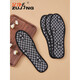Foot purifying deodorizing insoles sweat-absorbing and breathable odor-retaining fragrance for men and women, stinky leather shoes for sports shock-absorbing spring and summer, flax 9906-6 pairs (send 1 pair of cotton socks) 35