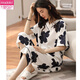 Pyjamas de coton pur modal pour les femmes en été pantalon recadré à manches courtes pour les femmes minces de grandes tailles vêtements d'été 9854 m recommandés 80-100 Jin [Jin est égal à 0,5 kg] usure