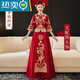 Robe de mariée du village de Shantoulin Phoenix Couronne et poitrine rouge 2025 Petit enfant Xiuhe Vêtements Chinerie de robe de mariée Robe mariée Dragon et Phoenix Gown printemps and d'été Style de châle de châle Fenglaiyi donne une coiffure exquise S