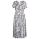 ROEYSHOUSE French elegant printed dress for women 2025 summer new fashion slim satin large hem skirt 12173 color L