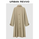 UR new autumn women's retro modern large lapel ultra-loose windbreaker jacket ULG150003 Khaki (loose) S (XS-S)