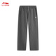 Li Ning Anti-Wu Sports Pants Knitted Trousers Men's 2025 Autumn New Fashion Loose Straight Sweatpants -5 Soot Gray M