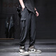 GLXLG casual pants for men summer ice silk work pants for men thin harem pants for men large size multi-pocket casual sports black M suitable for 110-130Jin [Jin equals 0.5 kg]
