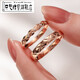 Only pair of NG Coco 18k gold ring diamond pattern rose gold couple ring proposal wedding diamond ring platinum women's ring 18k rose gold natural diamond about 5 minutes