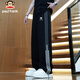 Paul Frank Pants Men's Autumn Loose Casual Pants Men's Pants Heavyweight Trousers Men's Straight Sports Pants Trendy Brand Black XL