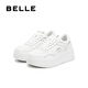 百丽（Belle）简约百搭小白鞋女2025秋新商场同款厚底增高休闲板鞋E7J1DCM5 米白色 37