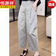 Hengyuanxiang wide-leg pants for women's clothing for summer 2025 spring and autumn new loose small straight nine-point casual pants, high-end brand dark gray + top ten women's clothing brands S (90-100Jin [Jin equals 0.5 kg])