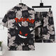 Mu fengqing sommer sommer kurzärmelige dünne nachgeahnung baumwolle pyjamas Herren heimische Kleidung Anzug Summer Cartoon Print Koreanische Version hübscher junger Mann 3271 Kurzärärmungsanzug M (70-100jin [Jin entspricht 0,5 kg])