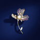Yin Muchi Danish iris brooch pearl luxury corsage elegant niche design pin high-end practical birthday gift XZ0617 iris brooch