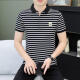 森马（Semir）商场同款男装夏季条纹男士短袖体恤纯棉休闲百搭polo衫男装中年带 黑白QY753 3XL [建议160-180斤]