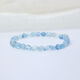 YIBIY natural conformable aquamarine raw stone bracelet irregular sky blue crystal bracelet niche design gift for best friends, sea blue, bead diameter about 4mm, 14cm