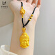 Yingtang Lao Phoenix 999 Bengal Red Gold Jewelry Beads Women's Necklace Alloy Solid Forever Safe Pendant Large Small 17g Buddha Head Black Rope Style Lao Fengxiang Quality