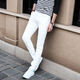 
TTPMER Spring White Jeans Men's Korean Style Slim Elastic Small Foot Fashion Green All-Match Casual Long Trousers Black and Gray 1048 YN [Strength High Quality] Size 27 - (Weight 80-95 Jin [Jin equals 0.5 kg])