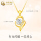 China Gold (CHINA GOLD) 18K gold clavicle necklace women's new heartbeat pendant Valentine's Day birthday gift for girlfriend and wife 18K gold heartbeat pendant free silver chain total weight about 0.15g
