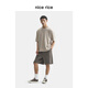 Schöner Reis 25 Sommer neues Produkt 270 g Fuß Oberschenkelschlitztextur Lose Strick Shorts NHX12102 Brown 270g s