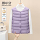 Snow Flying (SNOWFLYING) short inner down jacket vest for women 2025 new style thin fashionable V-neck vest warm autumn and winter coat white apricot rice L 105-120Jin Jin equals 0.5 kg