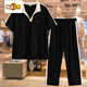 
CHUJING 2025 new sportswear suit for women in summer new fashionable and fashionable POLO collar top casual versatile trousers two purple M suggest 80-100Jin [Jin equals 0.5 kg]
