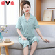 Yalu high-end mother cardigan pajamas for women in summer pure cotton short-sleeved cropped pants large-size thin style middle-aged and elderly mothers' home clothes 9892 M [80-100Jin [Jin equals 0.5 kg]]