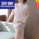 ROMON Cotton silk short-sleeved suit for women's summer new large size fashion casual loose slimming outside wearing seven-point wide-leg pants two-piece set white M