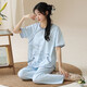 2025 Neue Baumwollpyjamas für Frauen Sommer kurzärmelig chinesischer Stil süße Sommer-Kumpel-Hose Cartoon Casual Home Clothing 9905 m [80-100jin [Jin ist gleich 0,5 kg]]