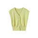 Xiran 2025 Sommer Neues französisches Design Weste ärmellose Strickjacke für Frauen Temperament Slim Top Bean Green S