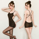 Sexy and interesting lingerie transparent secretary uniform tight pajamas for women 9794 patent leather nightclub 9859+ free stockings for net stockings
