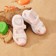 ANTA Children's Sandals Girls' Shoes 25 Years Summer Qingyu Hard-Band Technology Outdoor Baotou Velcro Beach Shoes Baby Pink/Anta White-1 30