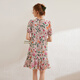 Ciervo blanco Everest Pendientes de madera Vestido floral redonda Summer NUEVO Temperamento bordado Decoración de flores Color XL