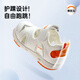 Genopu children's sandals for men and women, summer 1-5 years old, soft sole rubber toe toddler shoes, children's functional shoes GY1569, white/orange 22.5 140mm, suitable for foot length 136-145mm