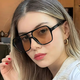 
2694 cross-border square frame double beam Korean version retro large frame pilot glasses ocean sheet multi-color sunglasses wholesale gloss black tea sheet