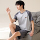 
SEPTWOLVES short sleeves cotton pajamas men's Korean style loose simple casual young and middle-aged home clothes can be worn outside summer OMM-13601 L men