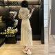 Magiopy International Luxury High-End-Marke Sweet Cool Workwear Casual Sports Set Frauen 2025 Frühling kurzer Kapuzenjacke Khaki zweiteilige Set S (100jin [Jin gleich 0,5 kg])