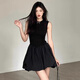 
Henmeichu black dress skirt for women in summer 2025 new high-end Hepburn style small temperament dress short skirt Black sleeveless Hepburn style short flower bud dress L [Suggested 85-120Jin [Jin equals 0.5 kg]]