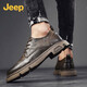 Jeep men's shoes 2025 winter plus velvet warm business casual shoes men's versatile formal small leather shoes men khaki 41