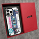 
CASETIFY joint brand Kulomi letter magnetic suction MagSafe couples suitable for iPhone16promax mobile phone case Apple 15plus premium sense 14pro anti-fall 13 transparent protective case CASE [CS#12171 Kulomi Feitian] upgraded version black frame + iPhone