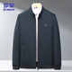 ROMON Jacket Men's Autumn and Winter Business Stand Collar Jacket Men's Casual Top Dad's Wear Professional Wear Shrimp Blue XL