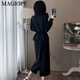 
MAGIOPY international luxury high-end brand temperament black casual fashion suit for women in spring fashionable waist-hugging design niche black two-piece set S (100 Jin [Jin equals 0.5 kg])