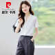 皮尔卡丹（pierre cardin）白色短袖衬衫女2025新款夏天小个子气质职业装工作服上衣雪纺衬衣 9893白色衬衣 XL
