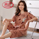 LangSha pure cotton summer short-sleeved 7-point pants breastfeeding pajamas for women, pregnant, postpartum and postpartum breastfeeding thin large-size confinement suit DNN3524 3XL [160-180Jin [Jin equals 0.5 kg]]