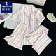 Pyjamas à trois pièces pour femmes en été 2025 NOUVELLE FEMMES minces Cloud d'été Coton Coton Colt à manches courtes à manches courtes peut être porté à l'extérieur de 9922 # Cloud Cotton Treece Set XL [115-130] Jin [Jin est égal à 0,5 kg]