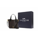 Coach Hanna18 Magnetic Schnalle-Close-Künstlungs-Leder-Crossbody Einsöder-Eimer-Bag-Handtasche Kleine Frauen-Walnuss-Basispakete für Frauen (Bag + Staubbeutel)