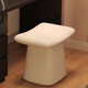 2025 New Dressing Stool Master Bedroom Dressing Table Makeup Stool Leather Chair Light Luxury High-end Saddle Stool Upholstered Stool High Resilience Sponge Beige 48*33*45CM