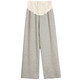Bangboshi maternity belly support pants Korean style slimming maternity wide leg pants drawstring casual striped maternity pants off-white stripes L 100-120Jin Jin equals 0.5 kg