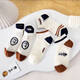 Socks for women in spring and summer short boat socks white student socks shallow mouth breathable mesh socks summer smiley face invisible socks one pair per color total 5 pairs