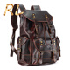 Goldwini RL Light Luxury Brand 2025 Nouveau sac à dos masculin en cuir décontracté sac grande capacité de voyage sac à dos rouge brun rouge