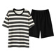 Catman (Miiow) Pajamas pantalones cortos de algodón puro de verano para hombres para hombres pantalones cortos para hombres para usar ropa de verano de gran tamaño rayado 2025 96033 L