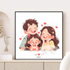 
Jin Geyu family of four digital oil paintings, cute family portrait digital oil painting DIY fill coloring hand-painted family three and four LL15828 20*20cm thick solid wood inner frame, acrylic paint + oil canvas + brush