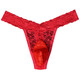 Universal sexy underwear men's lace triangle shorts sexy egg-filled thong men's big airplane masturbation props red lace-balls XL size 145-180Jin Jin equals 0.5 kg
