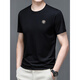 
Septwolves short-sleeved T-shirt men summer business casual pullover round neck half-sleeved top men summer T-shirt trend 13807 black M 165